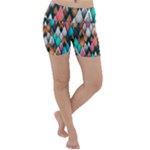 Abstract Triangle Tree Lightweight Velour Yoga Shorts