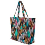 Abstract Triangle Tree Zip Up Canvas Bag