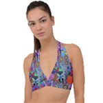 Abstract Forest  Halter Plunge Bikini Top