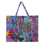 Abstract Forest  Zipper Large Tote Bag