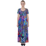 Abstract Forest  High Waist Short Sleeve Maxi Dress