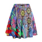 Abstract Forest  High Waist Skirt