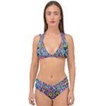 Abstract Forest  Double Strap Halter Bikini Set