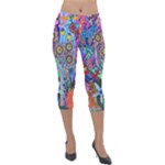 Abstract Forest  Lightweight Velour Capri Leggings 