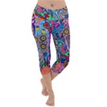 Abstract Forest  Lightweight Velour Capri Yoga Leggings