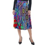 Abstract Forest  Classic Velour Midi Skirt 