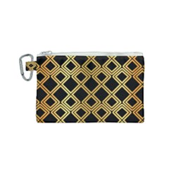 Arabic Pattern Gold And Black Canvas Cosmetic Bag (small) by Nexatart