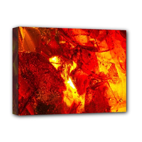 Bernstein Burning Stone Gem Deluxe Canvas 16  X 12  (stretched)  by Pakrebo