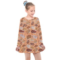 Autumn Fox Kids  Long Sleeve Dress by 100rainbowdresses