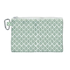 Green Leaf Pattern Canvas Cosmetic Bag (large)