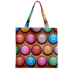 Background Colorful Abstract Brown Zipper Grocery Tote Bag