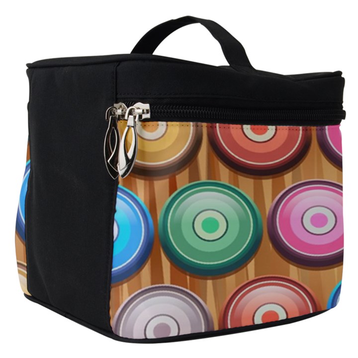 Background Colorful Abstract Brown Make Up Travel Bag (Small)