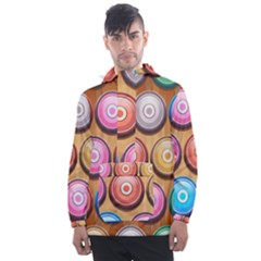 Background Colorful Abstract Brown Men s Front Pocket Pullover Windbreaker