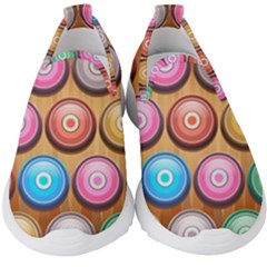 Background Colorful Abstract Brown Kids  Slip On Sneakers