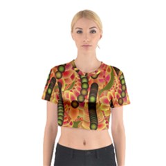 Abstract Background Digital Green Cotton Crop Top