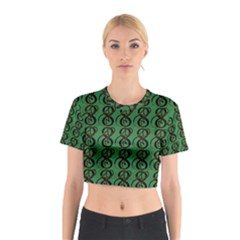 Abstract Pattern Graphic Lines Cotton Crop Top