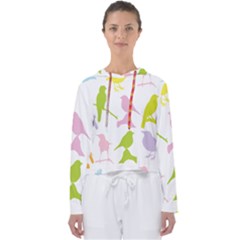 Birds Colourful Background Women s Slouchy Sweat by HermanTelo