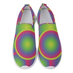 Background Colourful Circles Women s Slip On Sneakers by HermanTelo