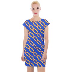 Blue Abstract Links Background Cap Sleeve Bodycon Dress by HermanTelo