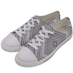 Black White Grey Pinstripes Angles Women s Low Top Canvas Sneakers by HermanTelo