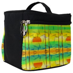 Birds Beach Sun Abstract Pattern Make Up Travel Bag (big)