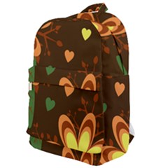Floral Hearts Brown Green Retro Classic Backpack
