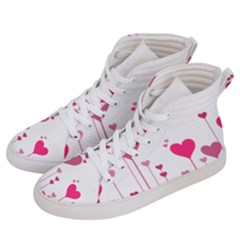 Heart Rosa Love Valentine Pink Women s Hi-top Skate Sneakers by HermanTelo