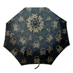 Golden Glitter Skeleton Gothic Folding Umbrellas
