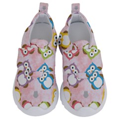 Owl Bird Cute Pattern Background Kids  Velcro No Lace Shoes