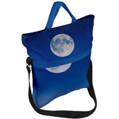 Moon Sky Blue Hand Arm Night Fold Over Handle Tote Bag