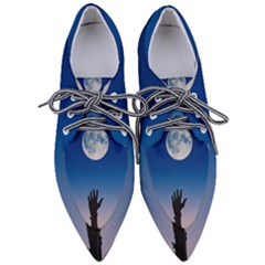 Moon Sky Blue Hand Arm Night Pointed Oxford Shoes