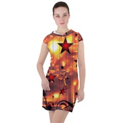 Star Radio Light Effects Magic Drawstring Hooded Dress
