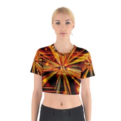 Zoom Effect Explosion Fire Sparks Cotton Crop Top by HermanTelo