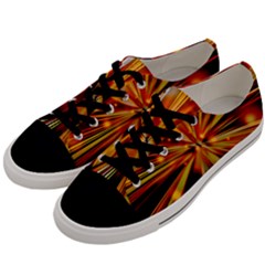 Zoom Effect Explosion Fire Sparks Men s Low Top Canvas Sneakers