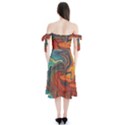 Abstract Art Pattern Shoulder Tie Bardot Midi Dress View2
