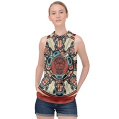 Grateful Dead Pacific Northwest Cover High Neck Satin Top by Sapixe