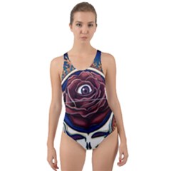 Grateful Dead Ahead Of Their Time Cut-out Back One Piece Swimsuit by Sapixe