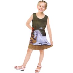 Cute Fairy With Unicorn Foal Kids  Tunic Dress by FantasyWorld7