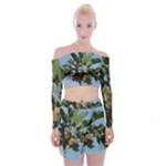 Palm Tree Off Shoulder Top with Mini Skirt Set
