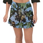 Palm Tree Fishtail Mini Chiffon Skirt