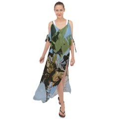 Palm Tree Maxi Chiffon Cover Up Dress by snowwhitegirl