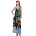 Palm Tree Sleeveless Velour Maxi Dress