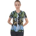 Palm Tree Short Sleeve Zip Up Jacket View1