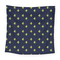 Peeled Banana On Blue Square Tapestry (large)