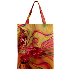 Arrangement Butterfly Pink Zipper Classic Tote Bag by HermanTelo
