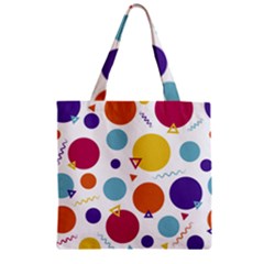 Background Polka Dot Zipper Grocery Tote Bag by HermanTelo