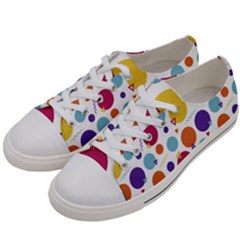 Background Polka Dot Women s Low Top Canvas Sneakers