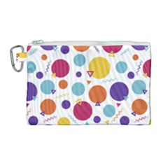 Background Polka Dot Canvas Cosmetic Bag (large)