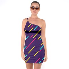 Background Lines Forms One Soulder Bodycon Dress by HermanTelo