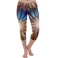 Background Spiral Abstract Capri Yoga Leggings